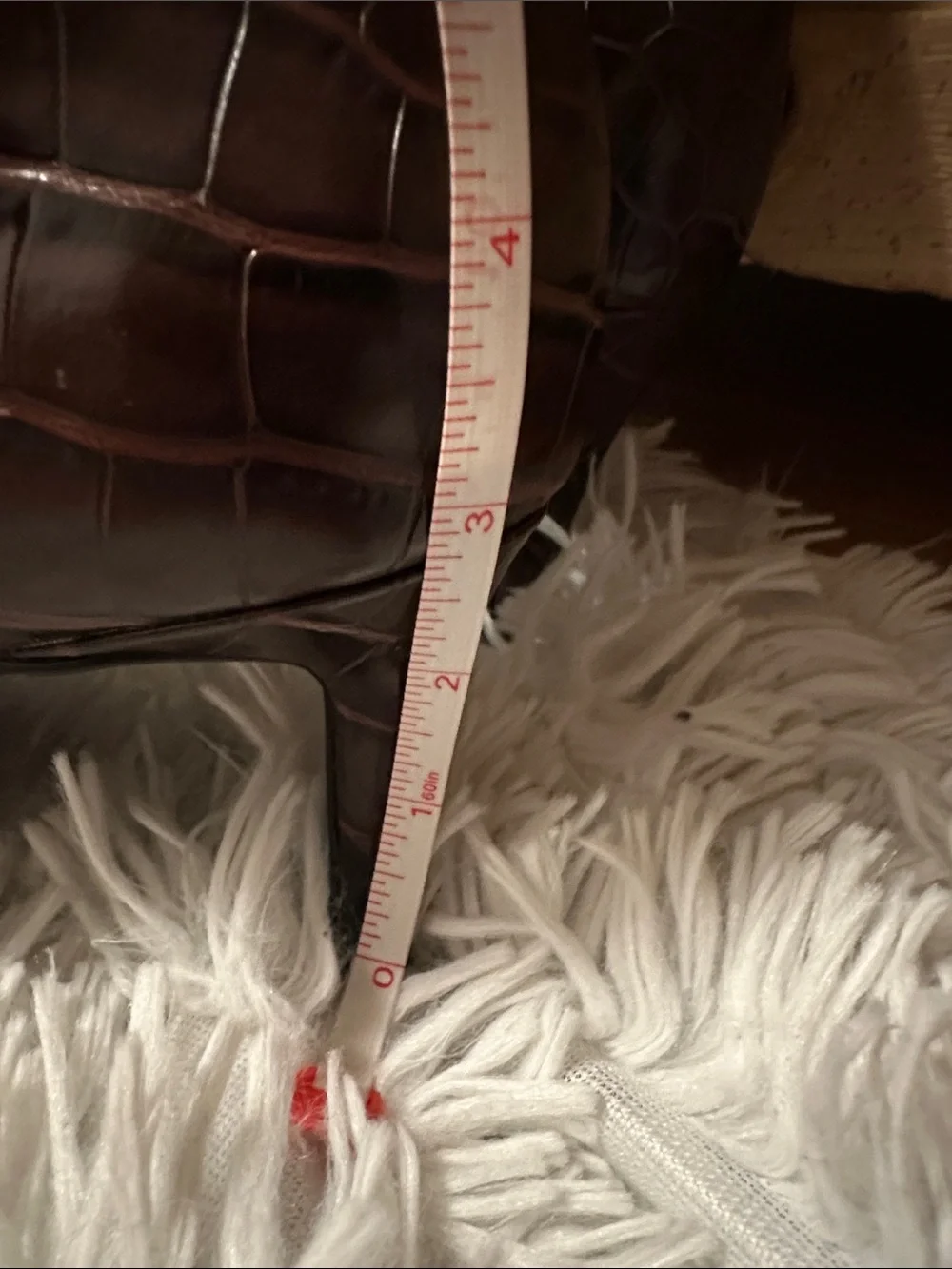 Guess Croc-Embossed Over-the-Knee Boots in Dark Brown